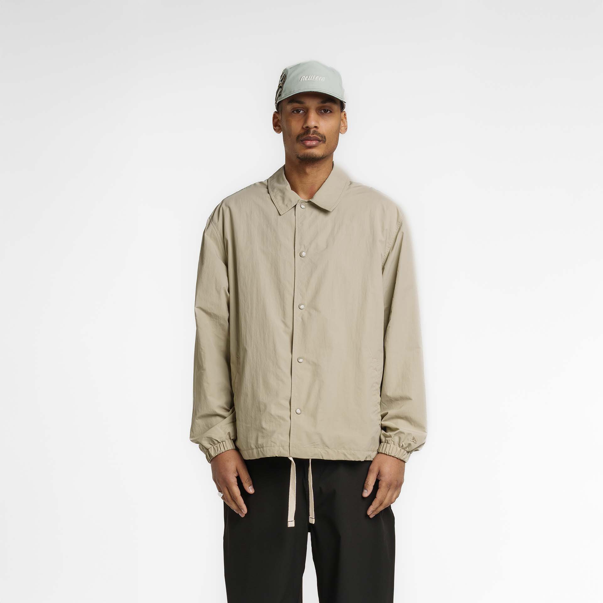 New Era Branded Ripstop Script Nylon Abbey Stone Coach's Jacket