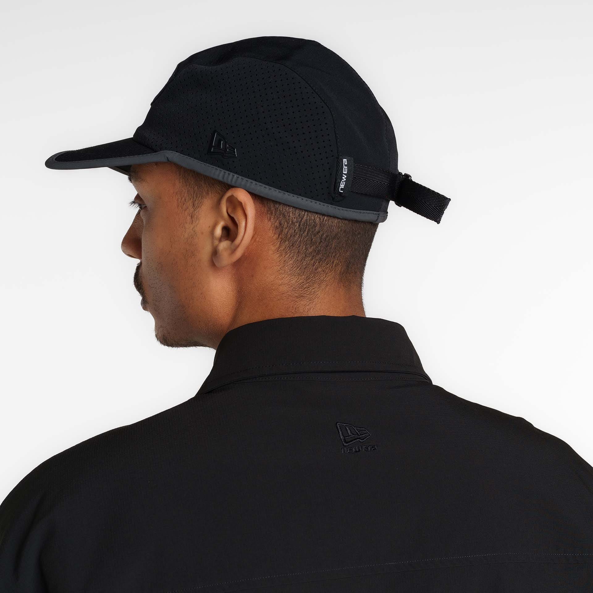 New Era Branded Nylon Military Black Shacket