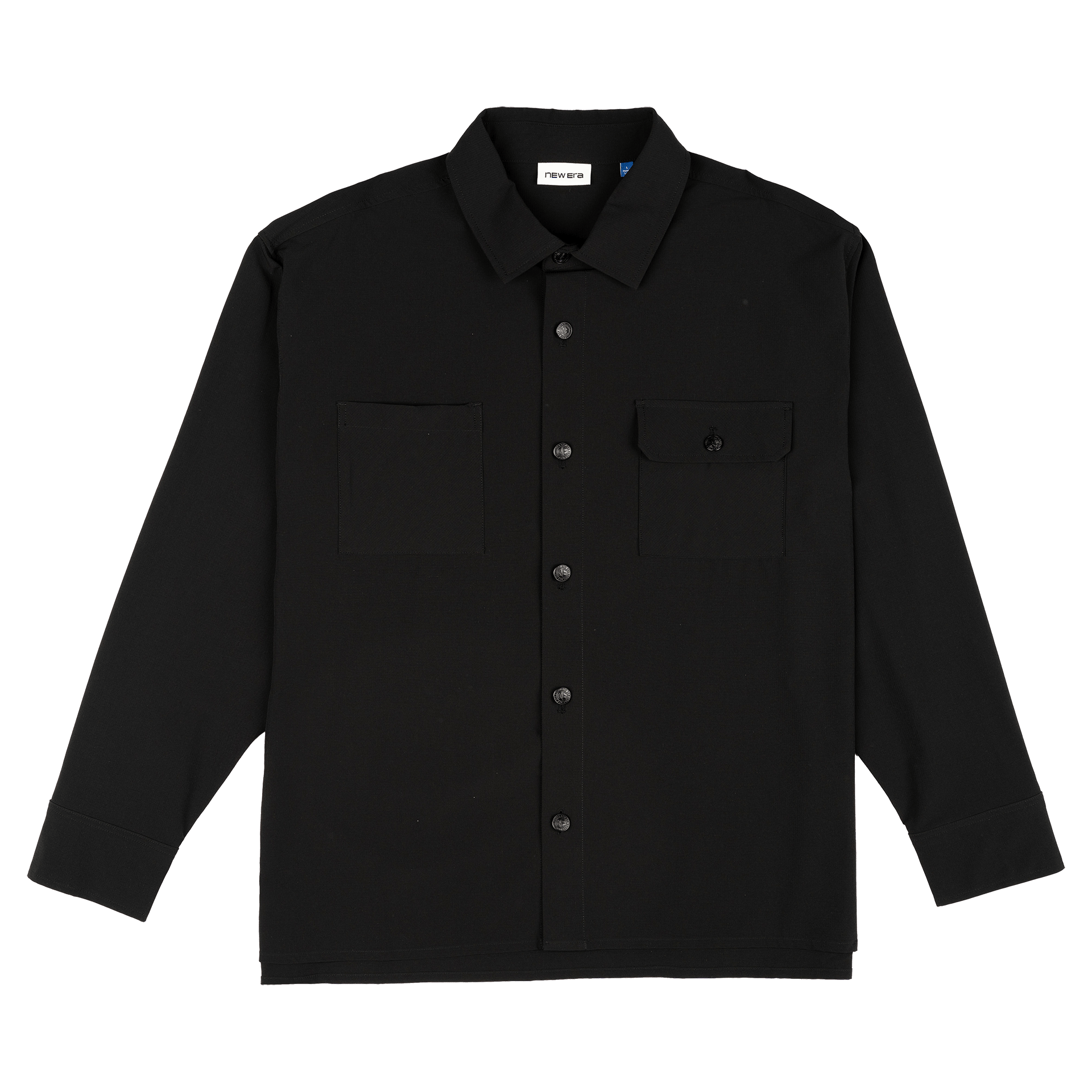 New Era Branded Nylon Military Black Shacket