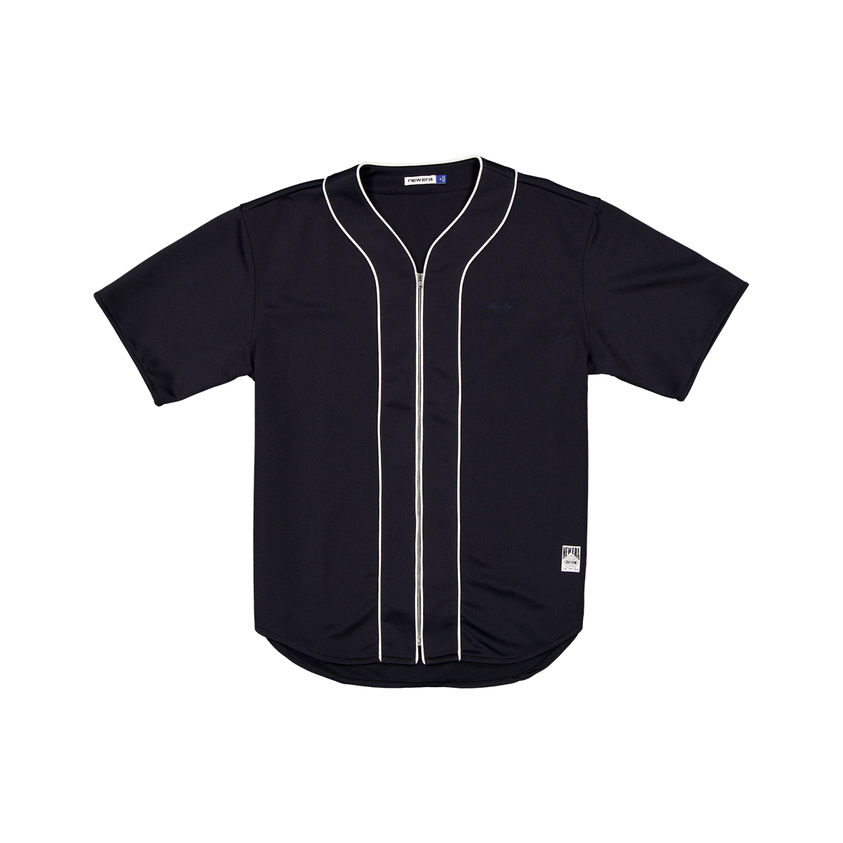 New Era Branded Piping Full-Zip Baseball Navy Jersey