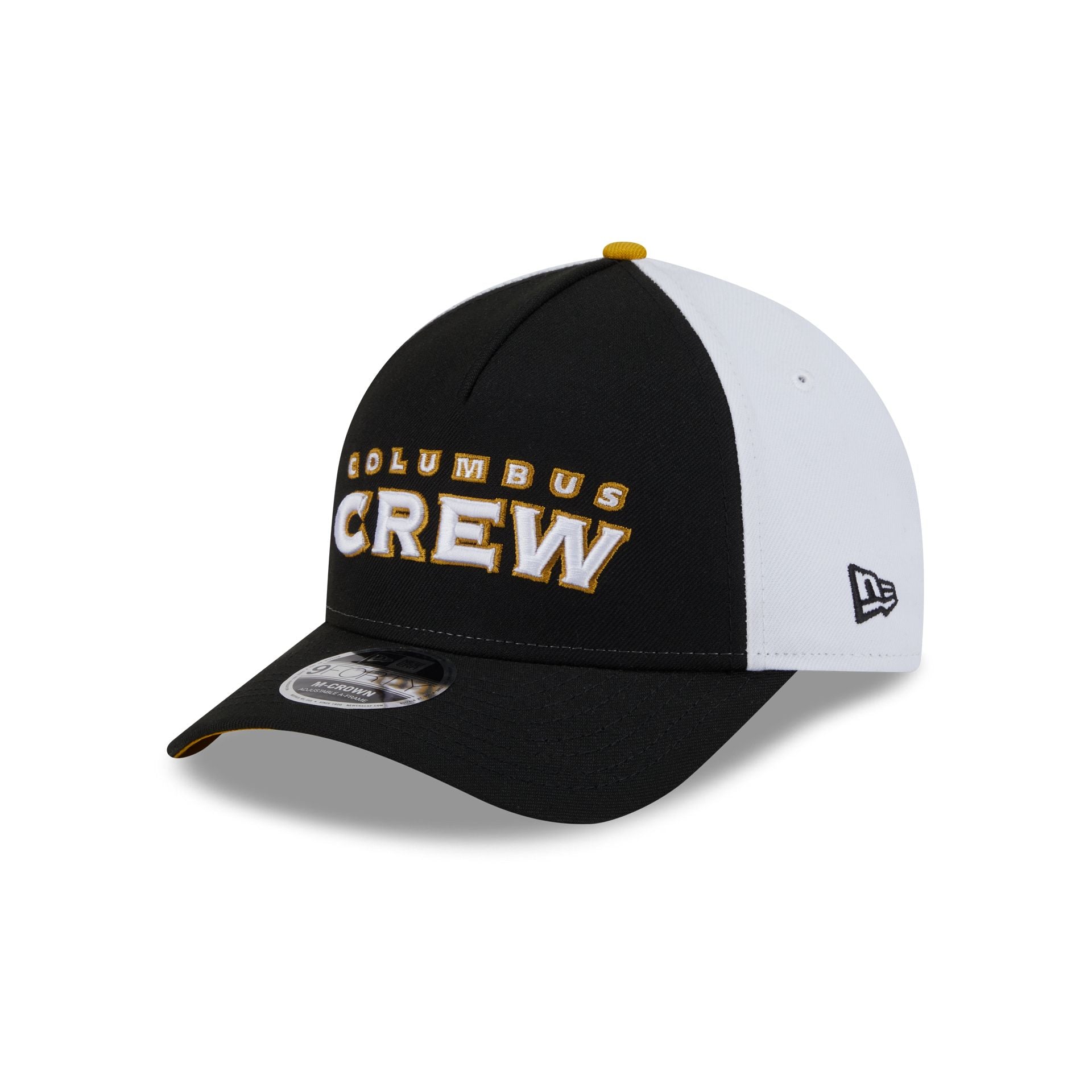 Columbus Crew 2025 Jersey Hook Black 9FORTY M-Crown A-Frame Snapback Hat