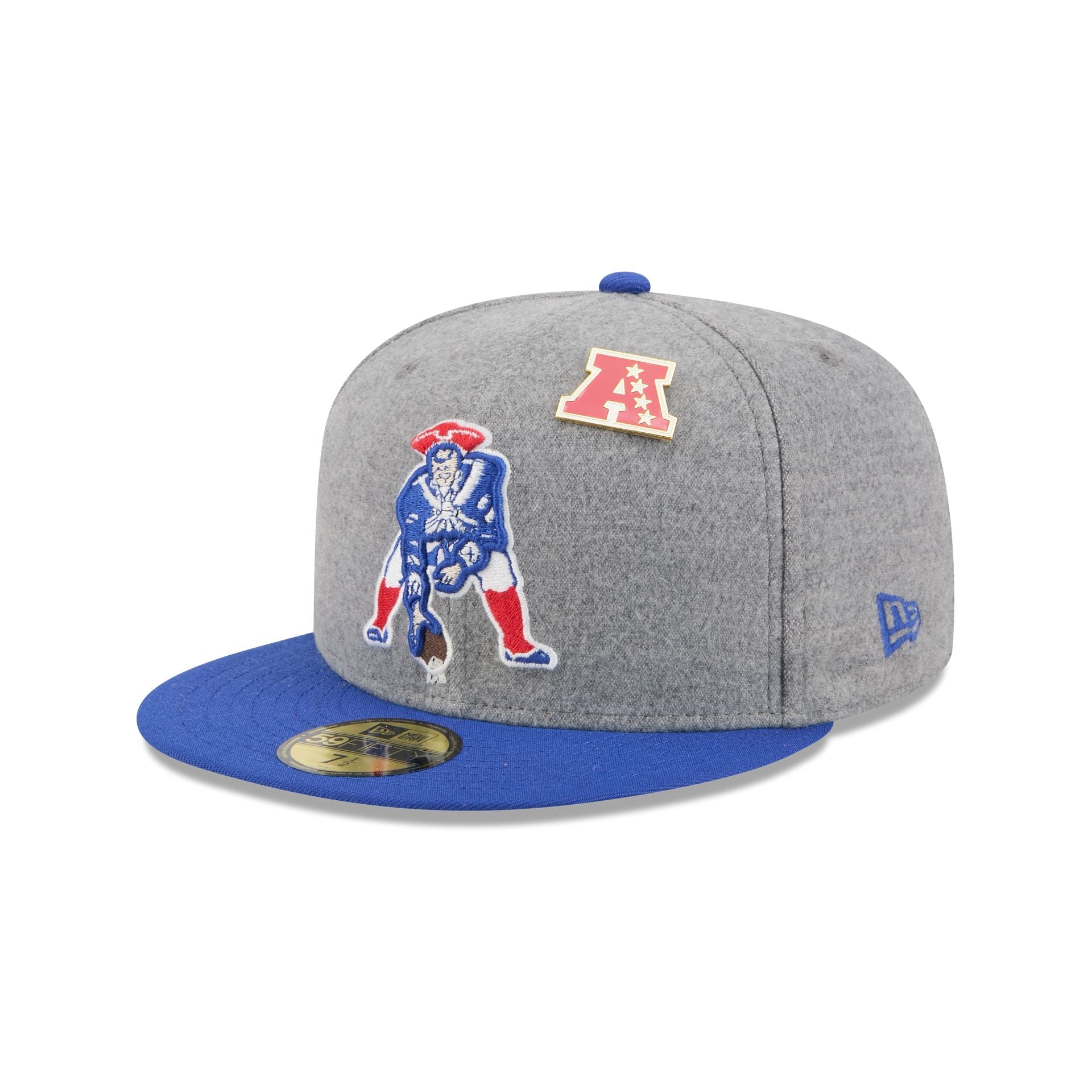 New England Patriots Heather Gray Wool 59FIFTY Fitted Hat