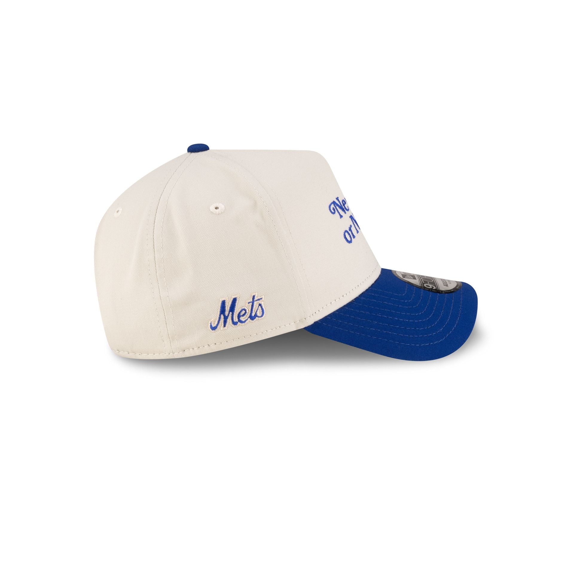 New York or Nowhere x New York Mets Chrome White Wordmark 9FORTY A-Frame Snapback Hat