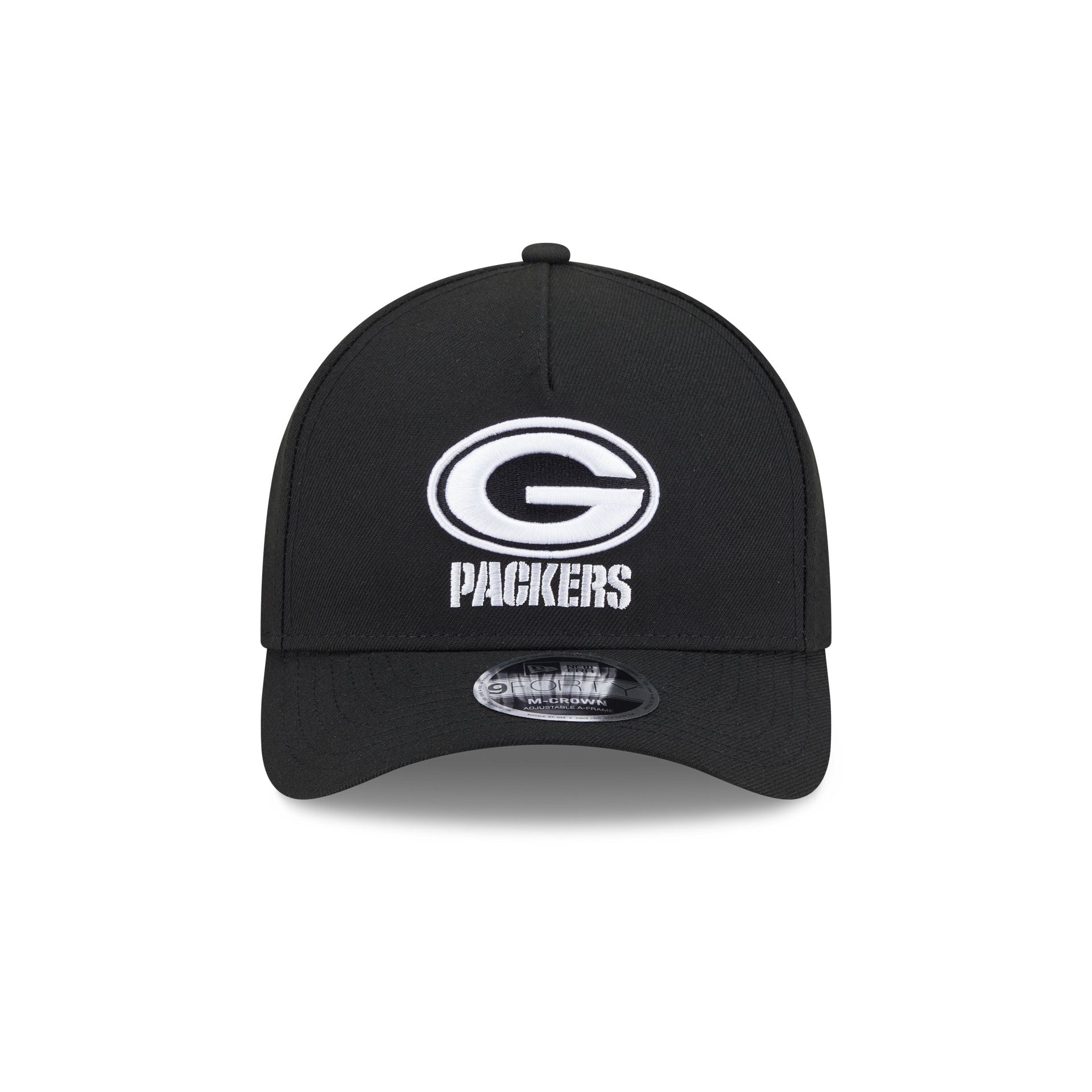 Green Bay Packers Black & White 9FORTY M-Crown A-Frame Snapback Hat