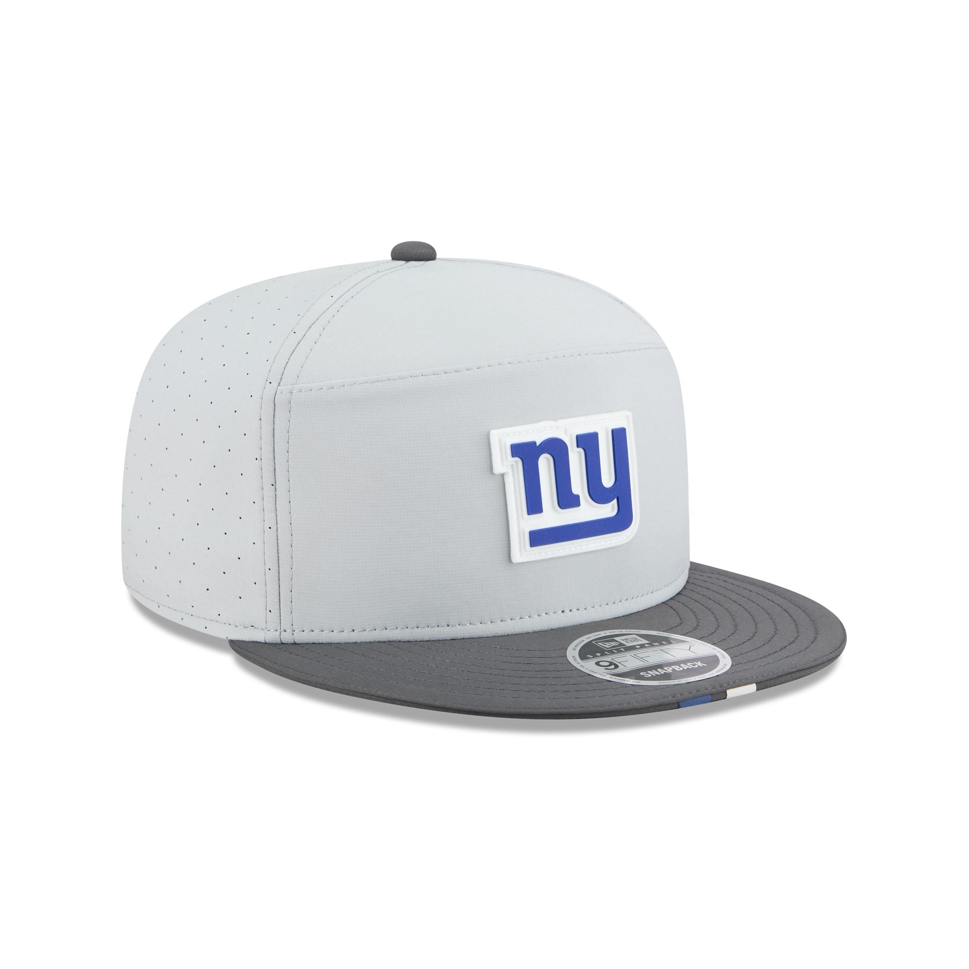 New York Giants 2025 Training Gray Split Panel 9FIFTY Snapback Hat