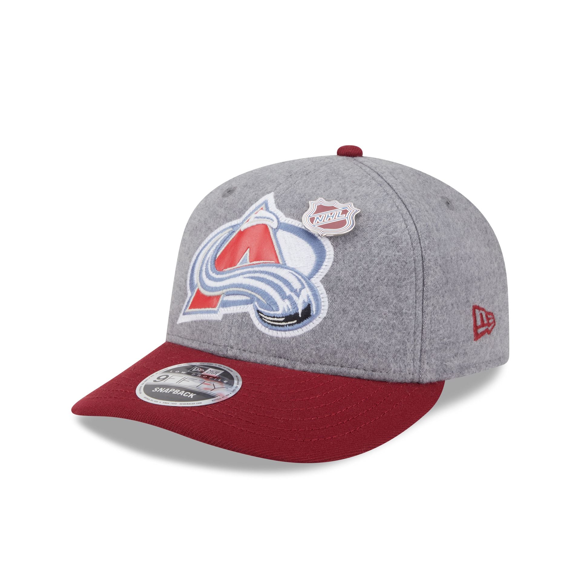 Colorado Avalanche Heather Gray Wool Low Profile 9FIFTY Snapback Hat