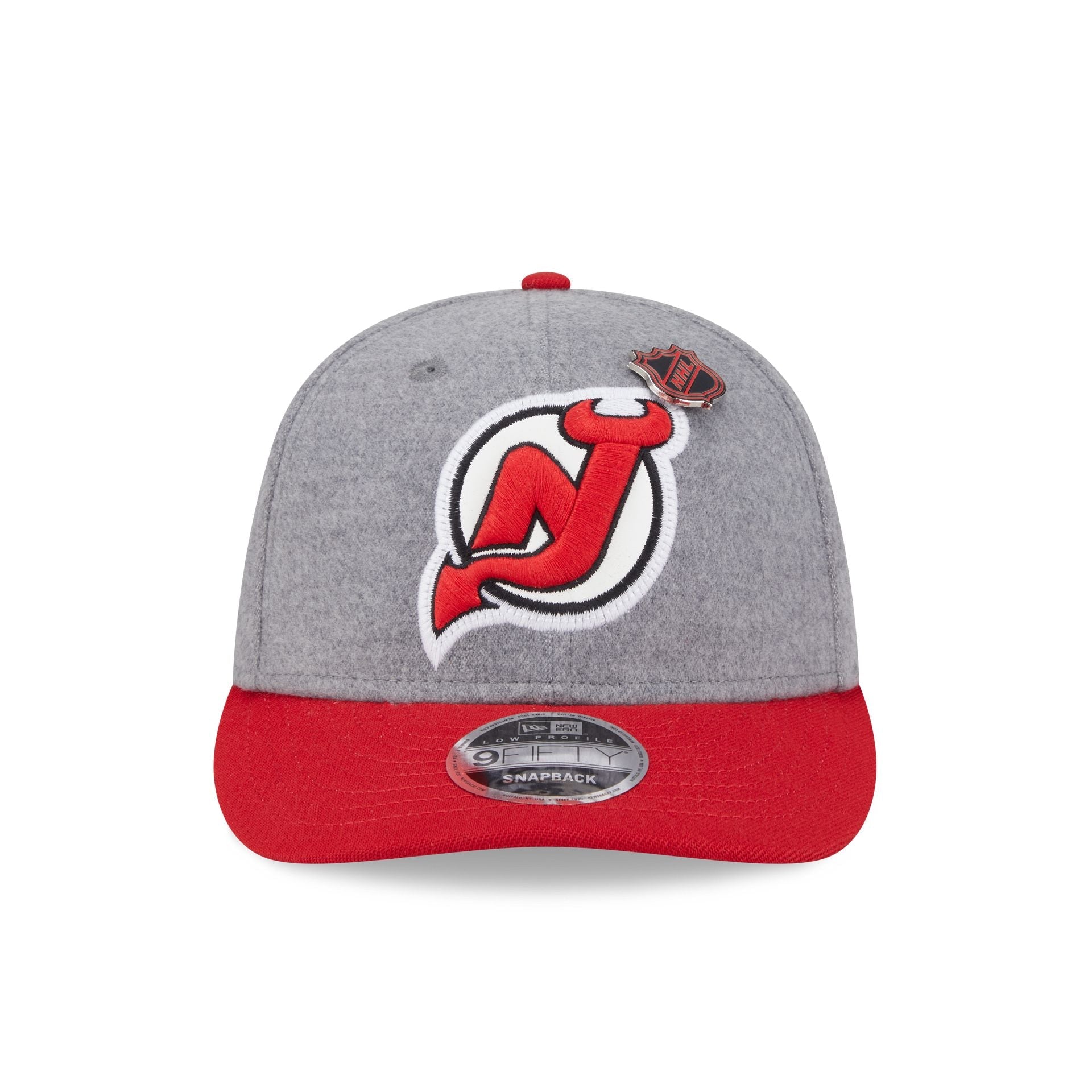 New Jersey Devils Heather Gray Wool Low Profile 9FIFTY Snapback Hat