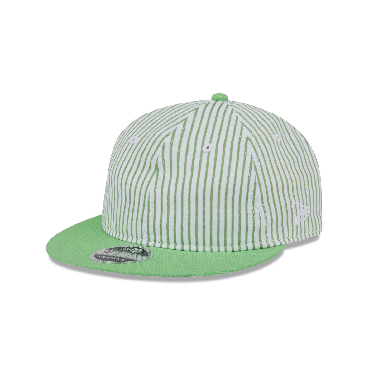 New Era Cap Lime Green Pinstripe Retro Crown 9FIFTY Snapback Hat