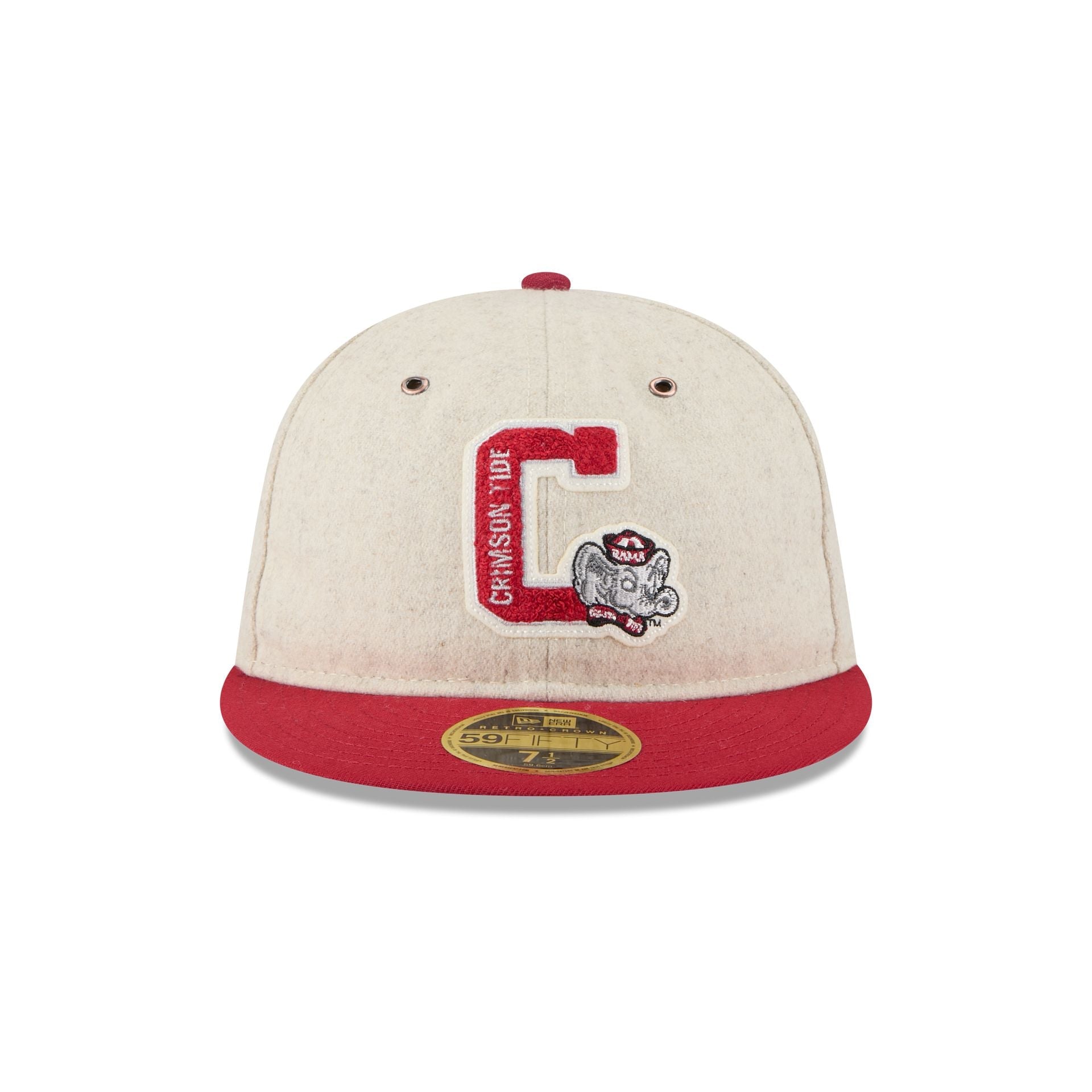 Alabama Crimson Tide College Vault Wool Letterman Retro Crown 59FIFTY Fitted Hat