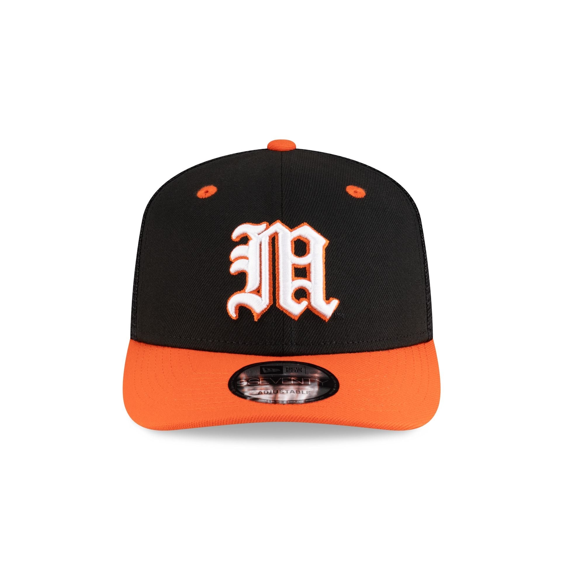 New Era x adidas Miami Hurricanes Black 9SEVENTY Trucker Hat