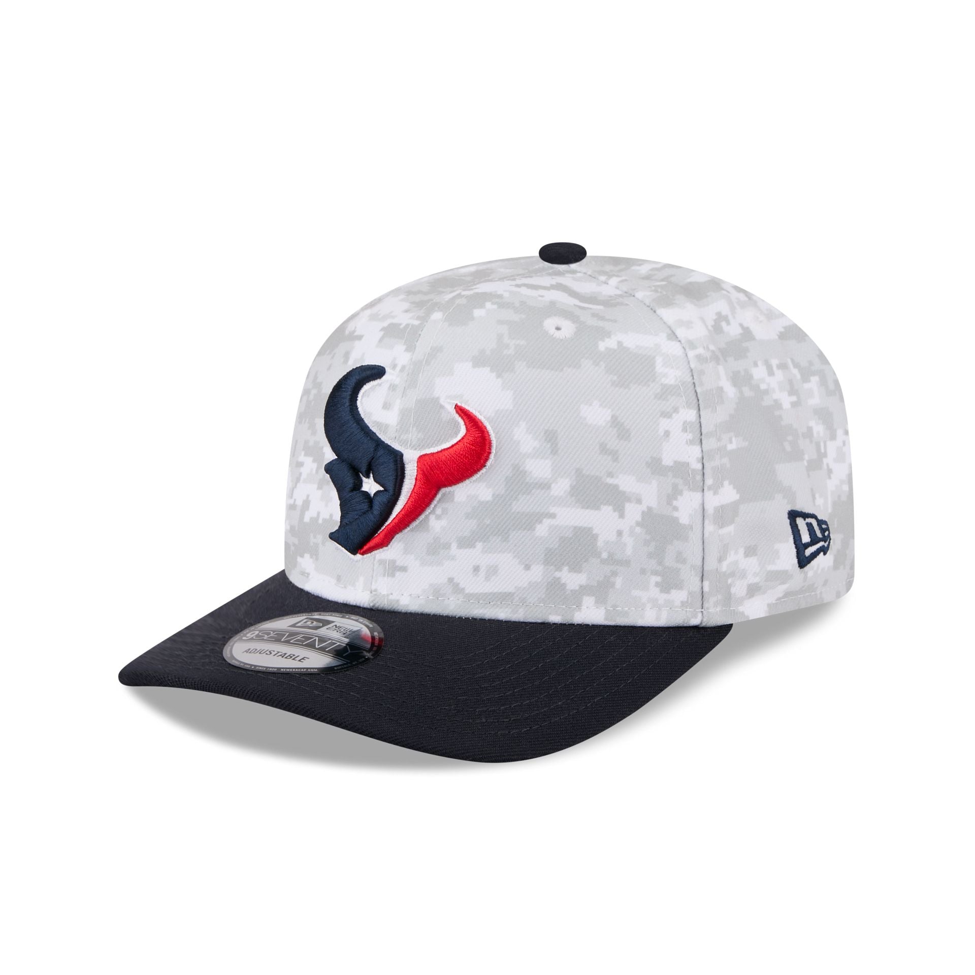 Houston Texans 2025 Salute to Service Fan Gear 9SEVENTY Stretch-Snap Hat