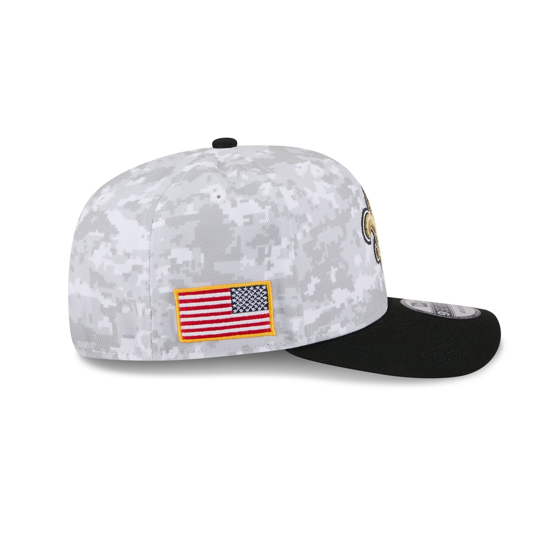 New Orleans Saints 2025 Salute to Service Fan Gear 9SEVENTY Stretch-Snap Hat