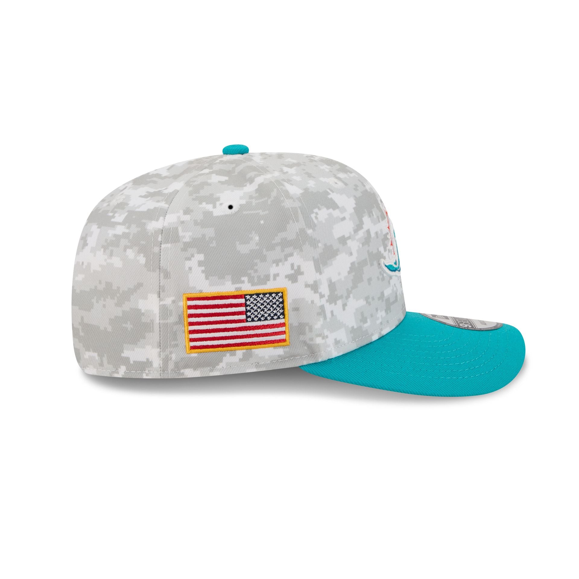 Miami Dolphins 2025 Salute to Service Fan Gear 9SEVENTY Stretch-Snap Hat