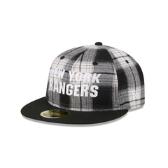 New York Rangers Grunge Plaid Retro Crown 59FIFTY Fitted Hat