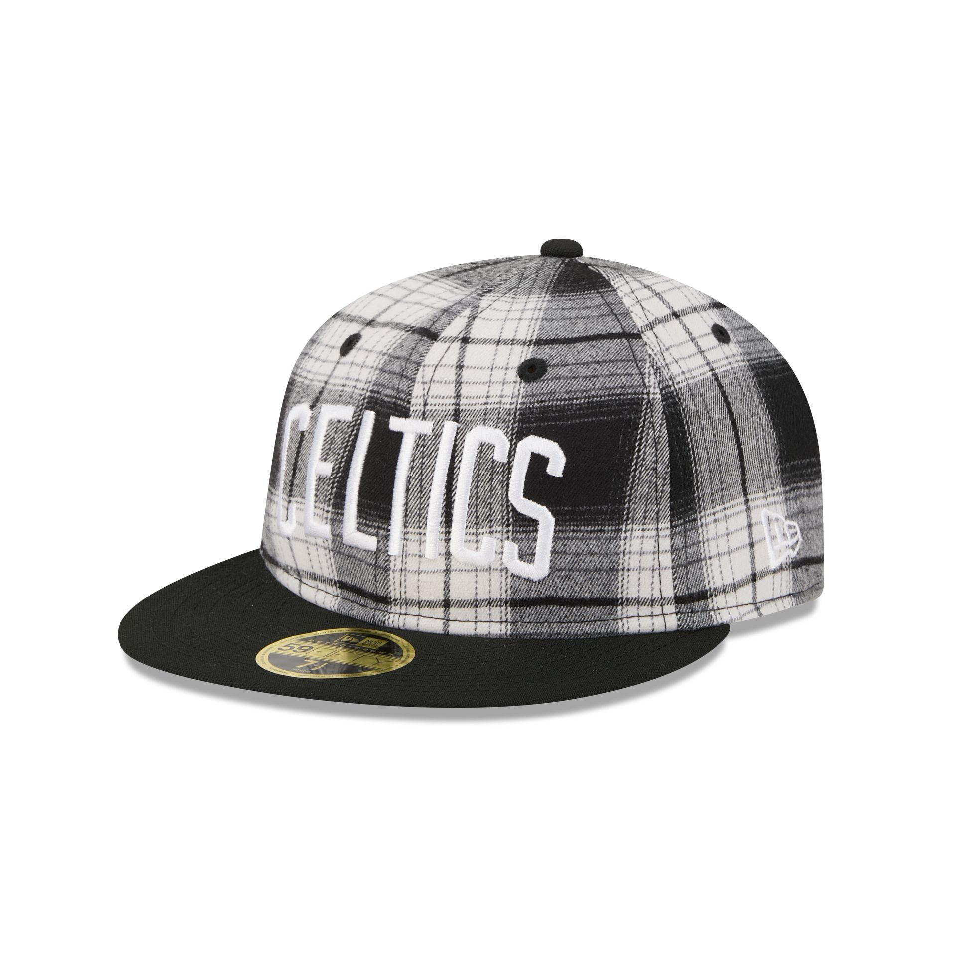 Boston Celtics Grunge Plaid Retro Crown 59FIFTY Fitted Hat