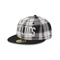 Boston Celtics Grunge Plaid Retro Crown 59FIFTY Fitted Hat