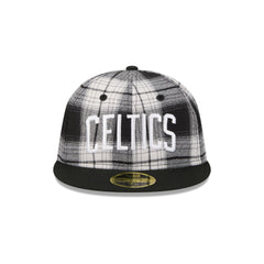Boston Celtics Grunge Plaid Retro Crown 59FIFTY Fitted Hat