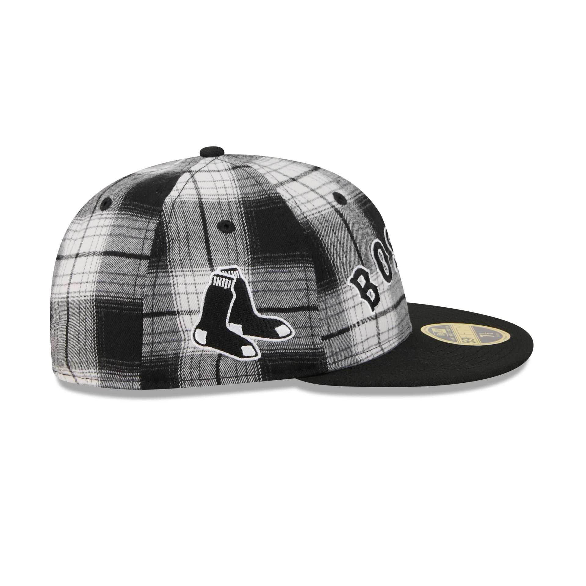 Boston Red Sox Grunge Plaid Retro Crown 59FIFTY Fitted Hat