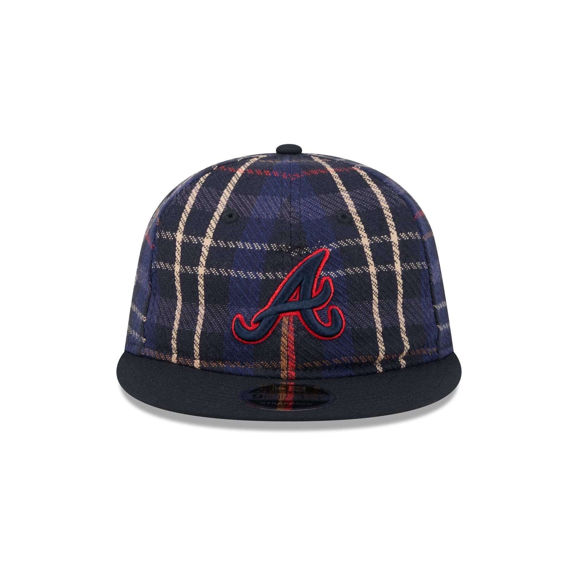 Atlanta Braves Grunge Plaid Retro Crown 9FIFTY Adjustable Hat