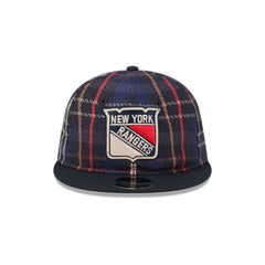 New York Rangers Grunge Plaid Retro Crown 9FIFTY Adjustable Hat