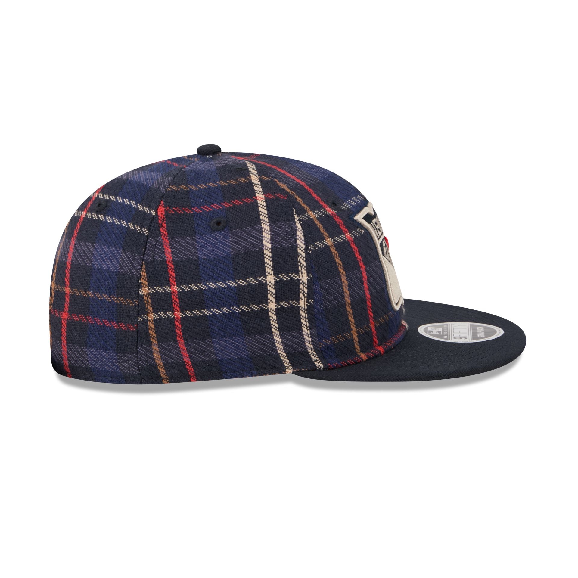 New York Rangers Grunge Plaid Retro Crown 9FIFTY Adjustable Hat
