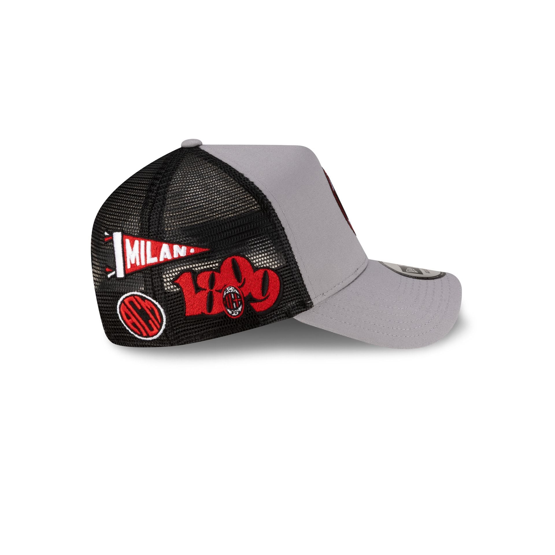 AC Milan Patch Gray 9FORTY A-Frame Trucker Hat