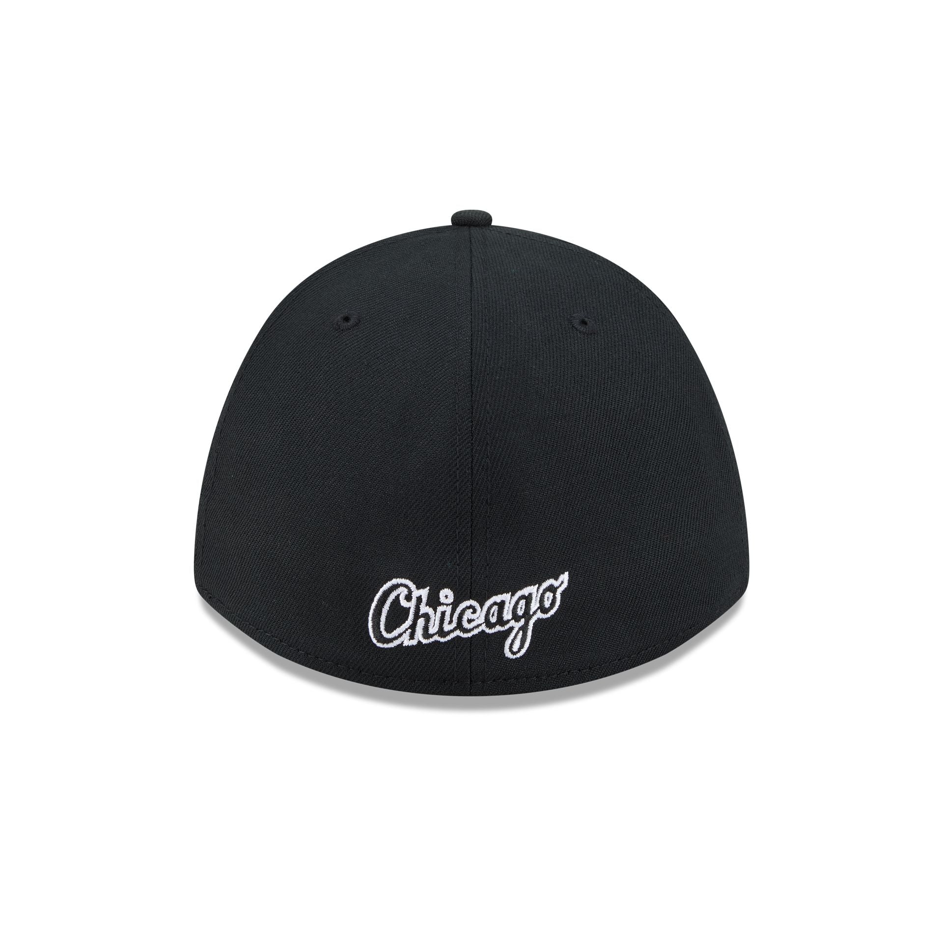 Chicago White Sox Black and White 39THIRTY M-Crown Stretch Fit Hat
