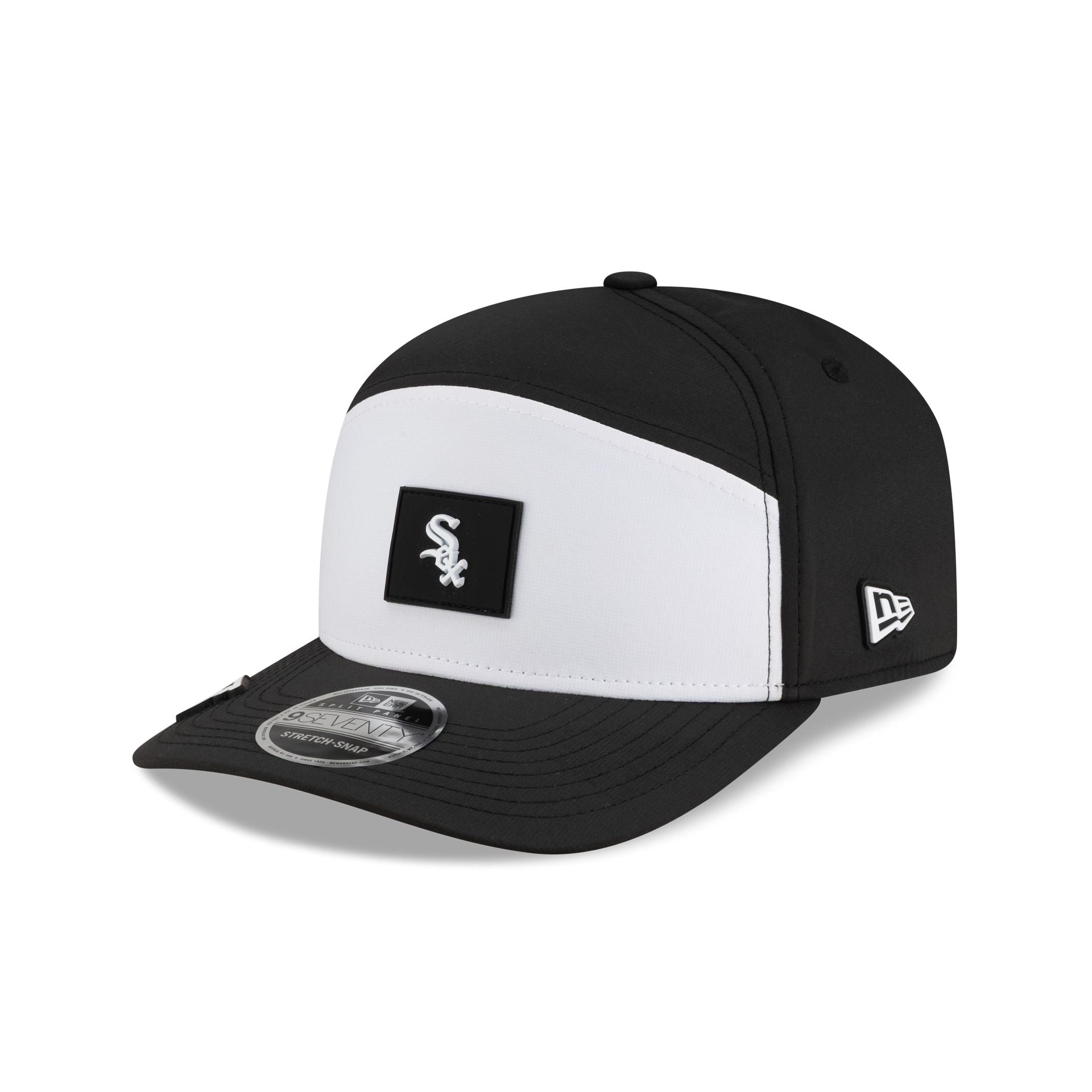 Chicago White Sox 2026 Clubhouse Black & White Split Panel 9SEVENTY Stretch-Snap Hat