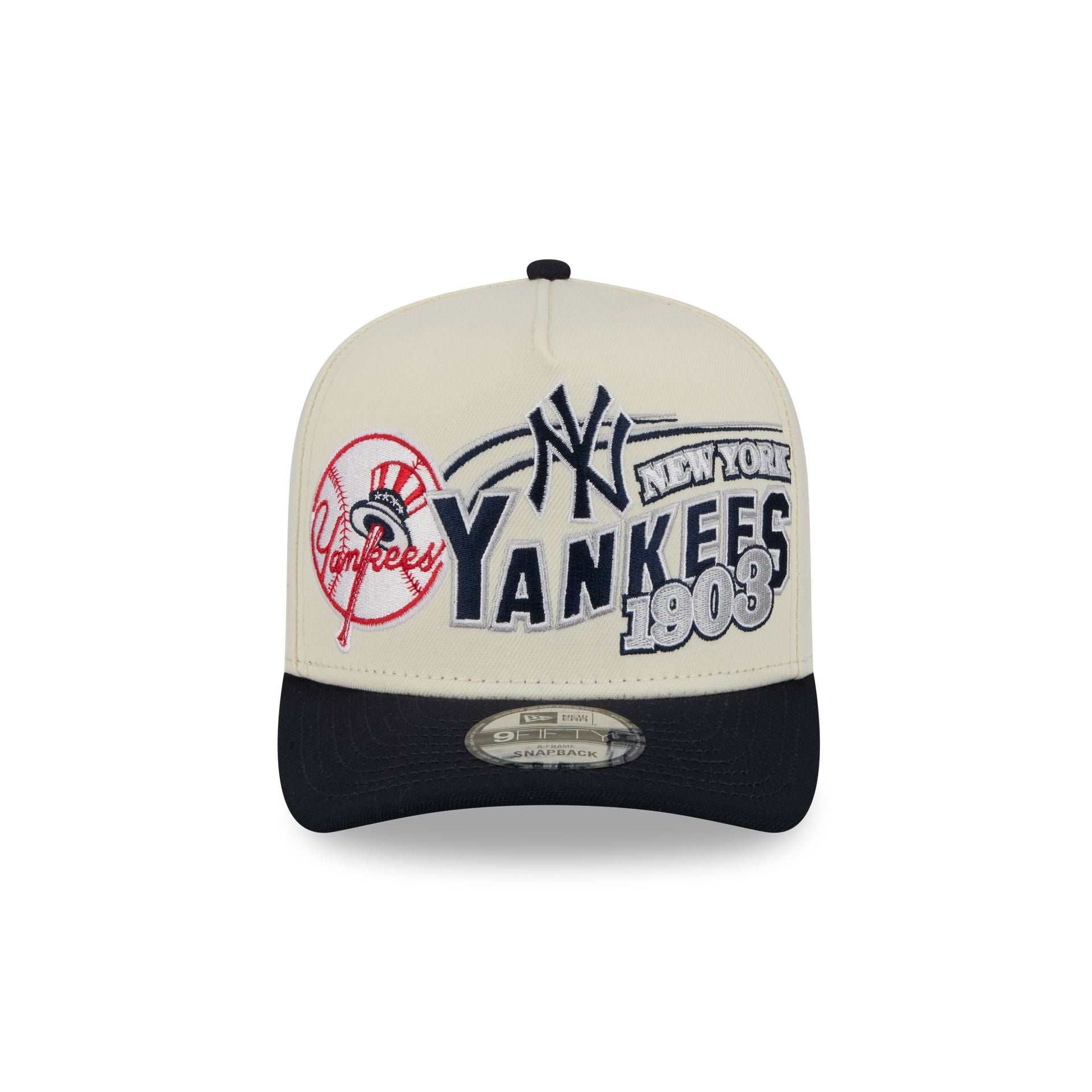 New York Yankees Chrome White Classic 9FIFTY A-Frame Snapback Hat