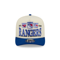 New York Rangers Three Hit Chrome White 9FIFTY A-Frame Snapback Hat