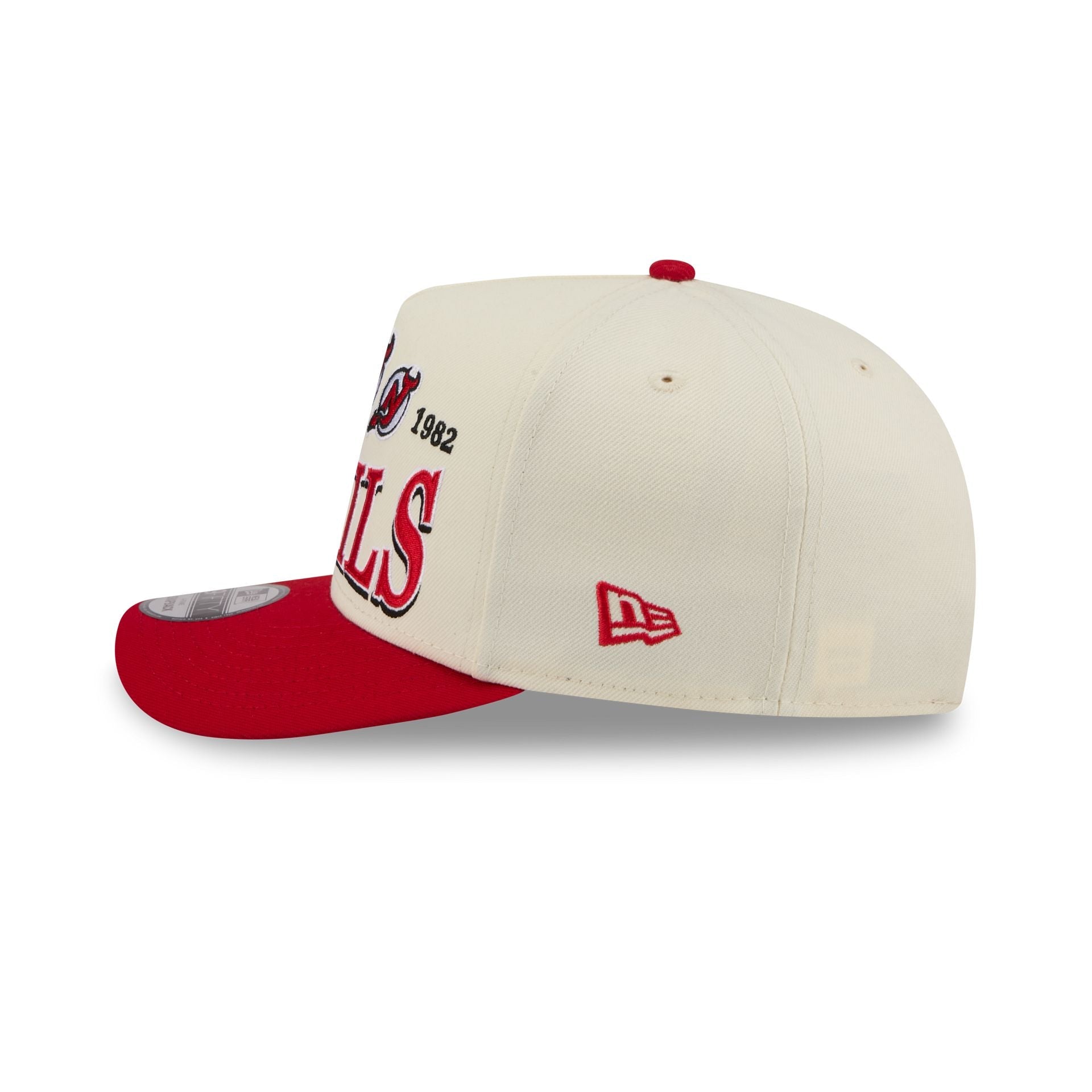 New Jersey Devils Three Hit Chrome White 9FIFTY A-Frame Snapback Hat