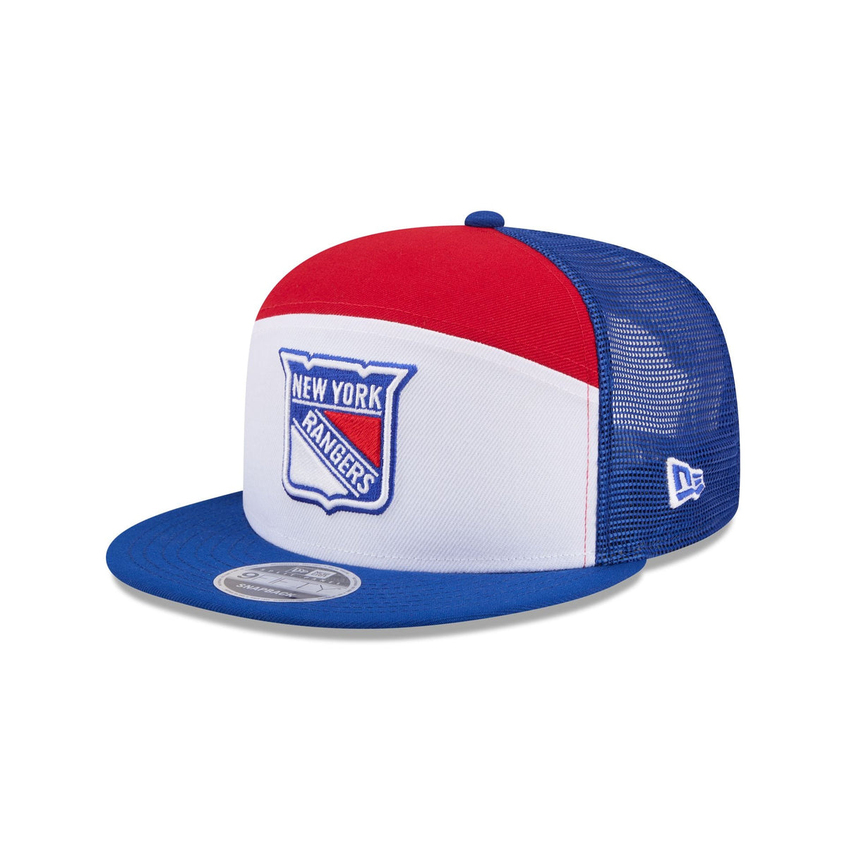 New York Rangers Block Split Panel 9FIFTY Trucker Hat