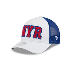 New York Rangers Optic White Felt Logo Women's 9FORTY M-Crown A-Frame Trucker Hat