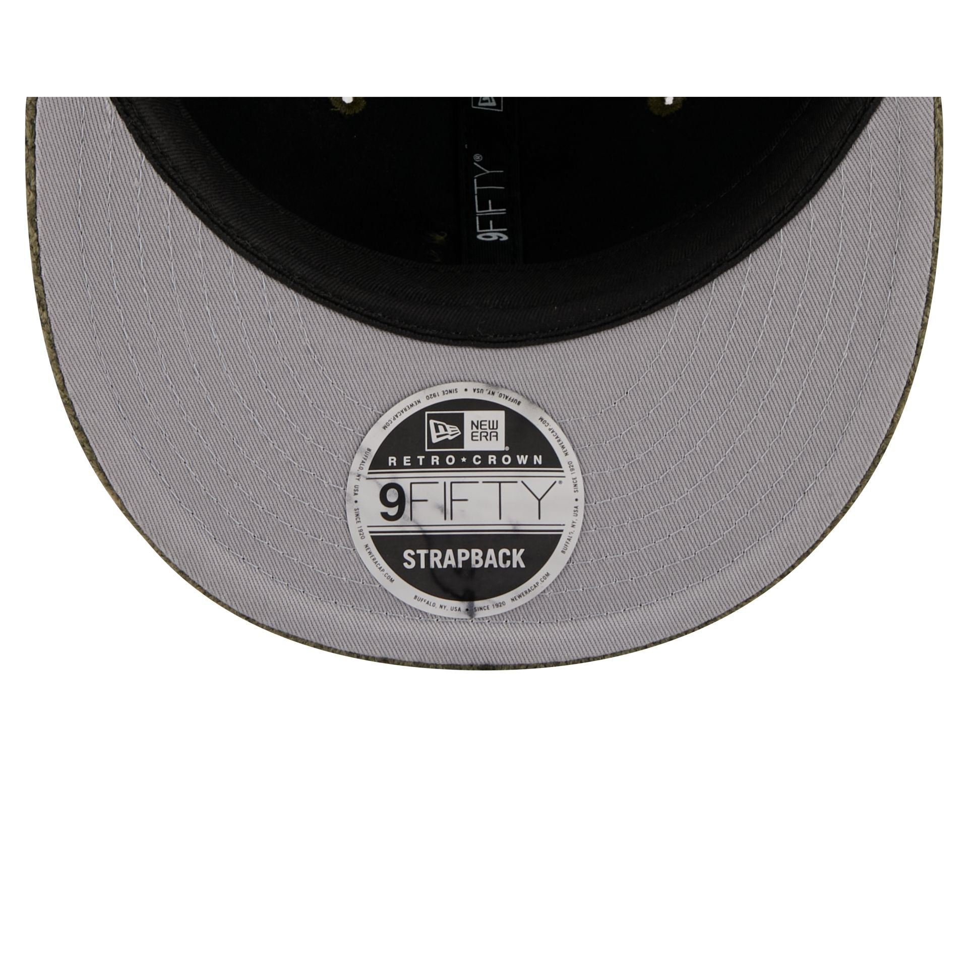 New Era Cap Waffle Knit Olive Retro Crown 9FIFTY Strapback Hat