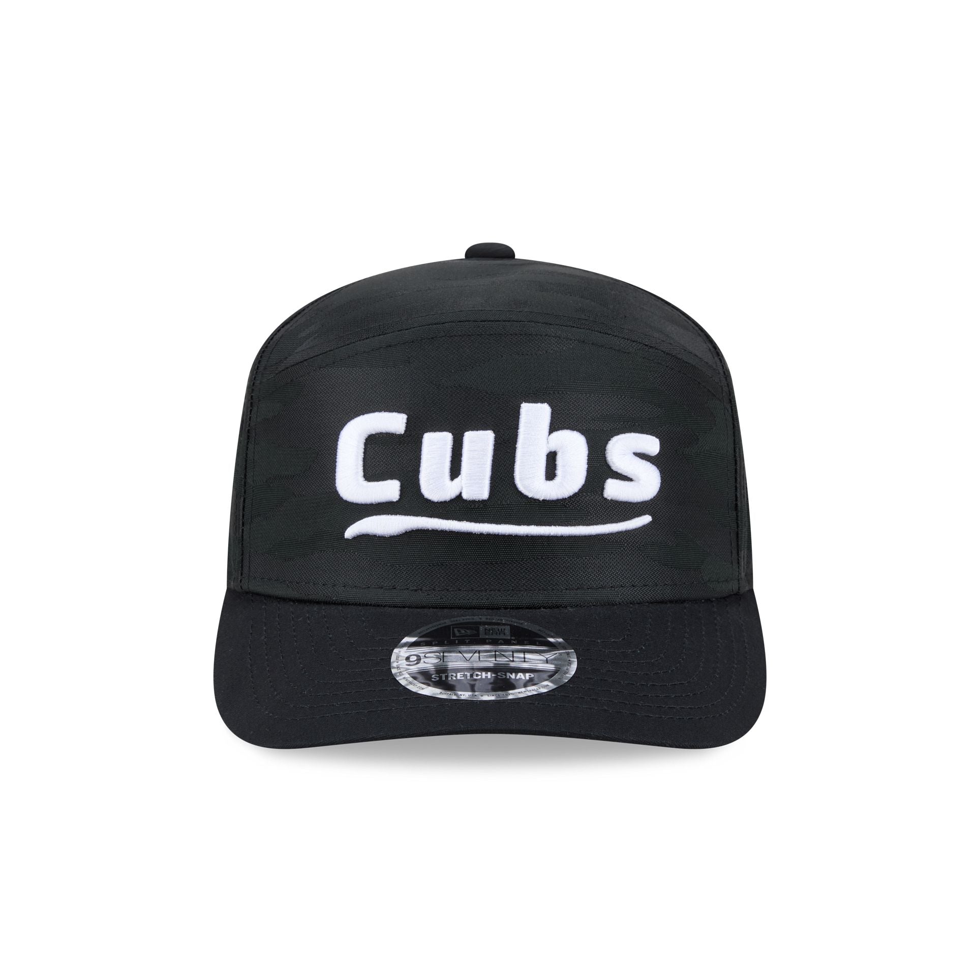 Chicago Cubs Black Camo Split Panel 9SEVENTY Stretch-Snap Hat