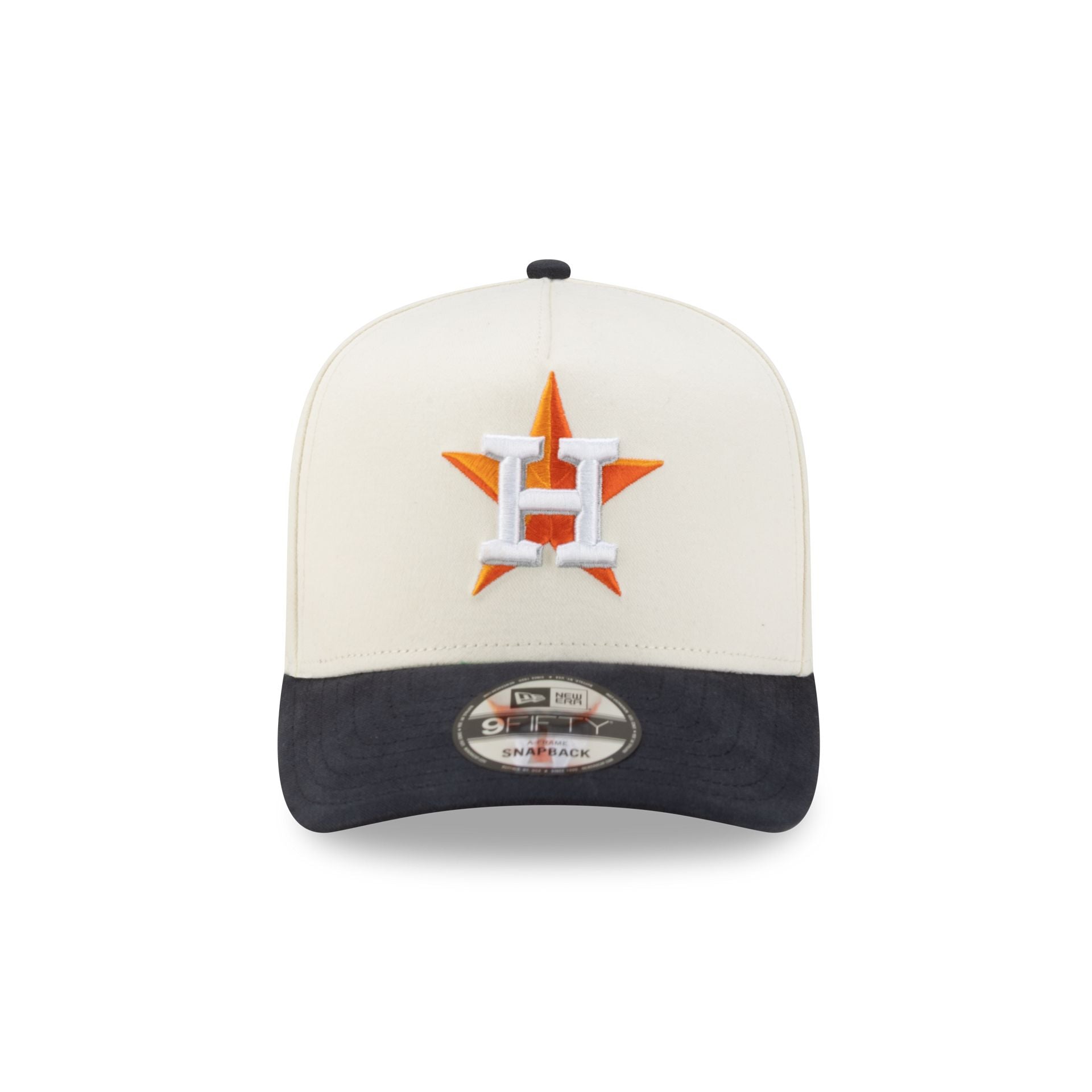 Houston Astros Cotton Brush Chrome Pre-Curve 9FIFTY A-Frame Snapback Hat