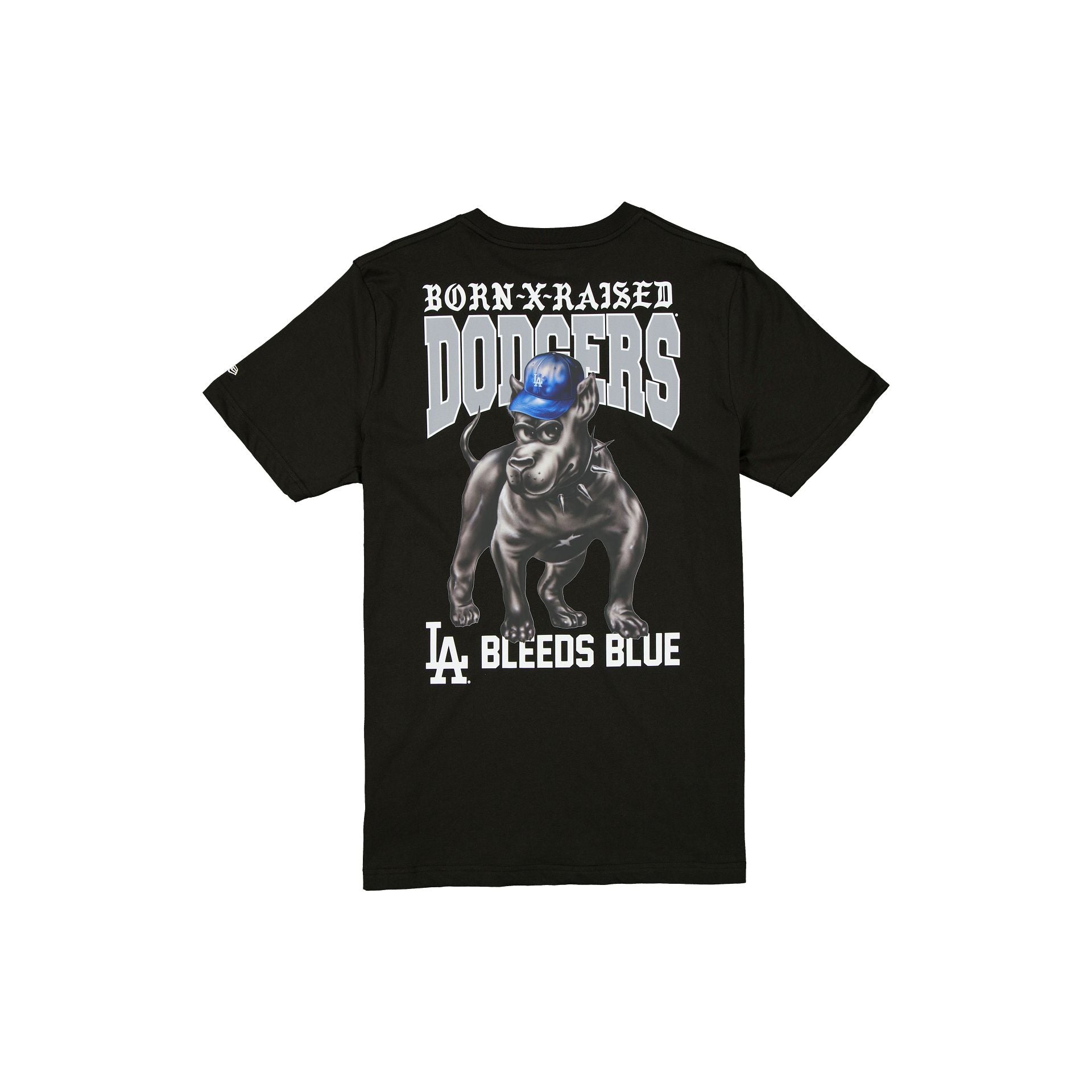 Born x Raised x Los Angeles Dodgers Bleeds Blue Black T-Shirt