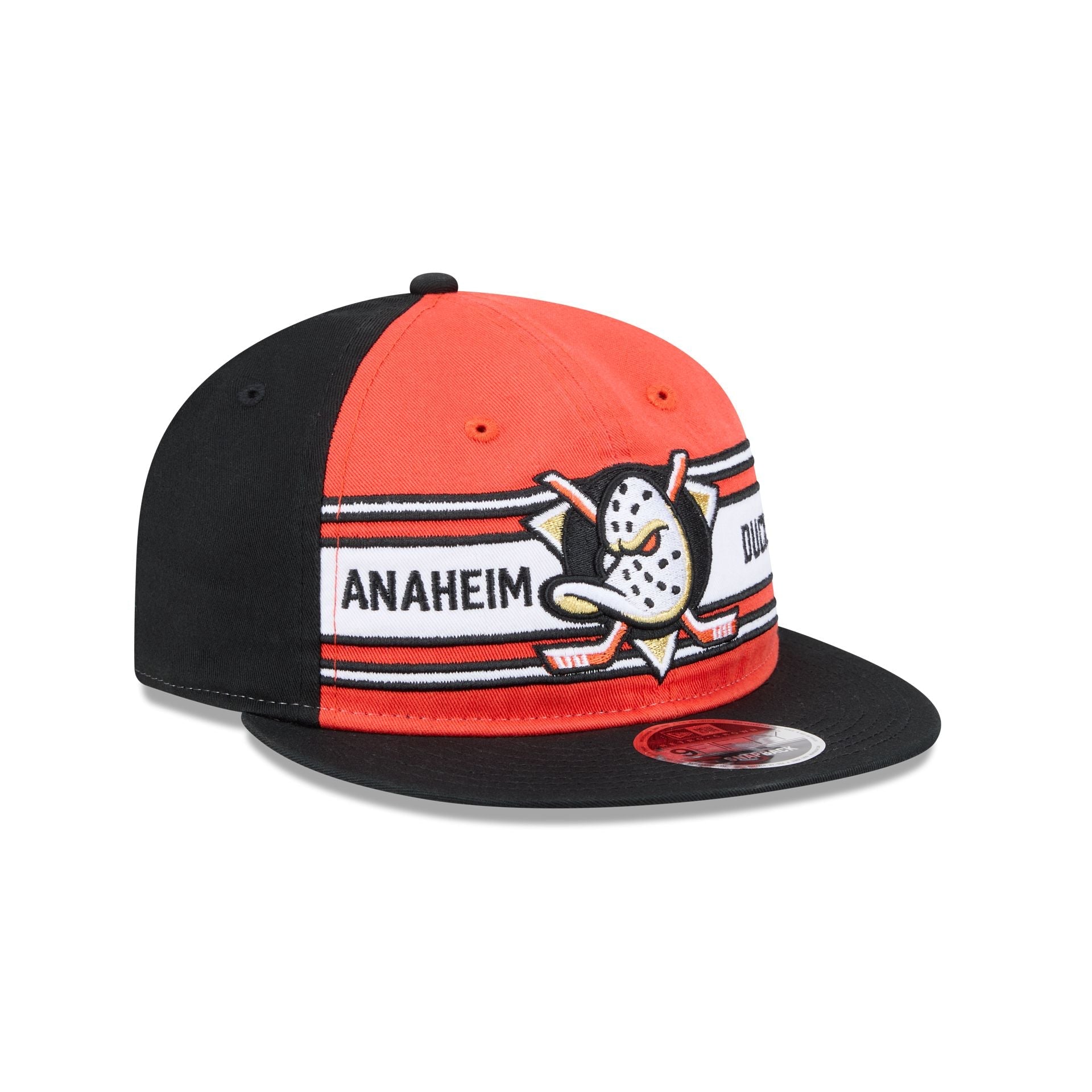 Anaheim Ducks Team Stripes Retro Crown 9FIFTY Snapback Hat