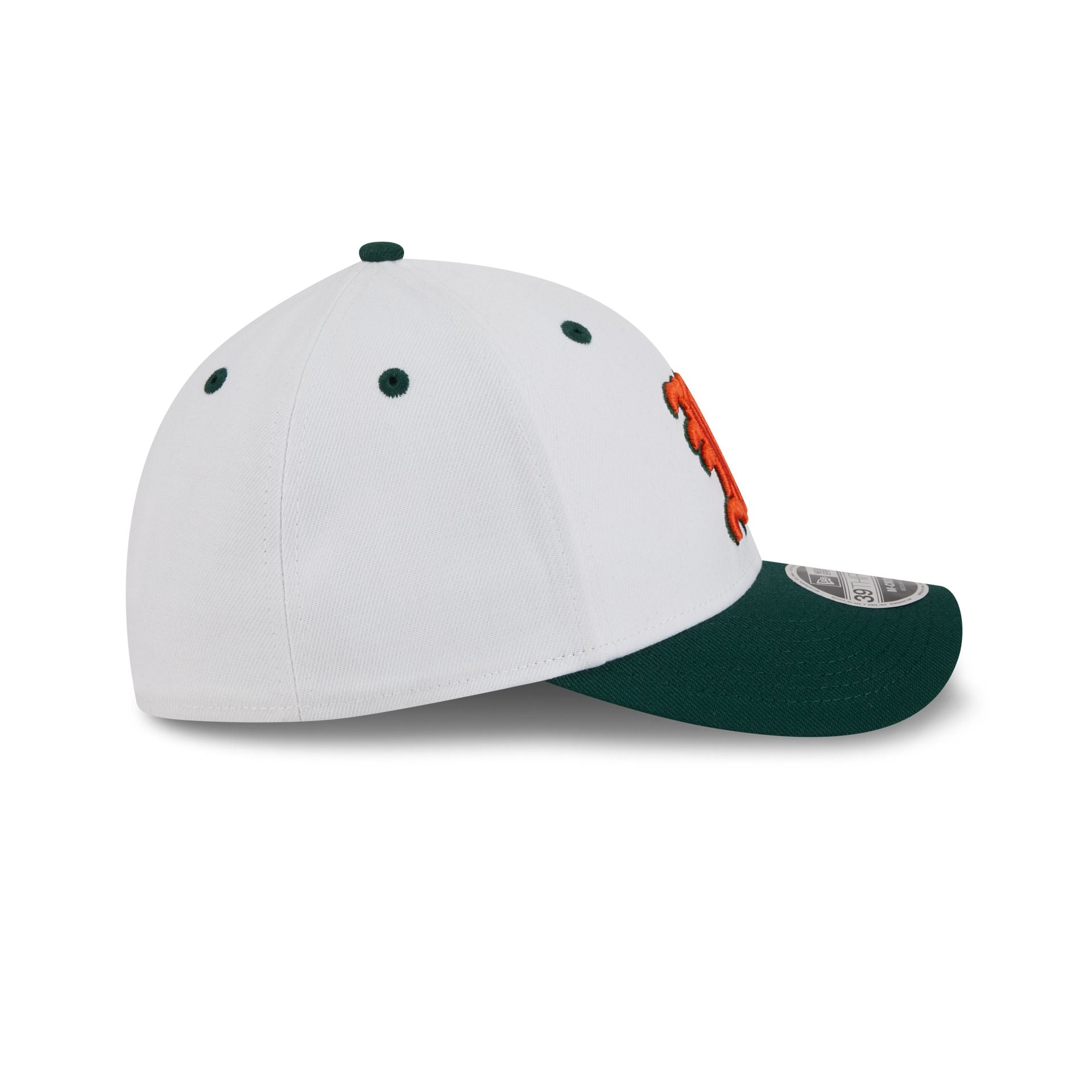 New Era x adidas Miami Hurricanes White 39THIRTY M-Crown Stretch Fit Hat