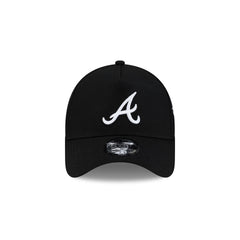 Atlanta Braves Side Script Black 9FORTY A-Frame Trucker Hat