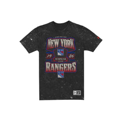 New York Rangers Throwback Washed Graphic Black T-Shirt