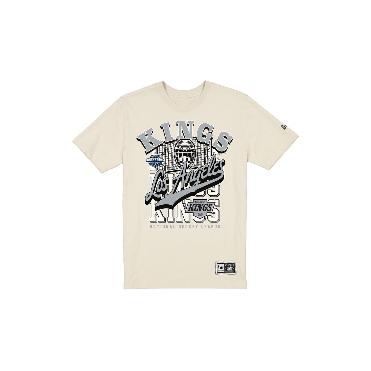 Los Angeles Kings Throwback Helmet Chrome White T-Shirt