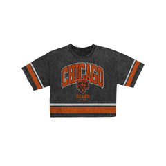 Chicago Bears Women's Vintage Stripe Cropped T-Shirt
