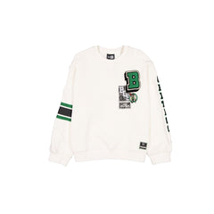 Boston Celtics Women's Chrome White Varsity Crewneck