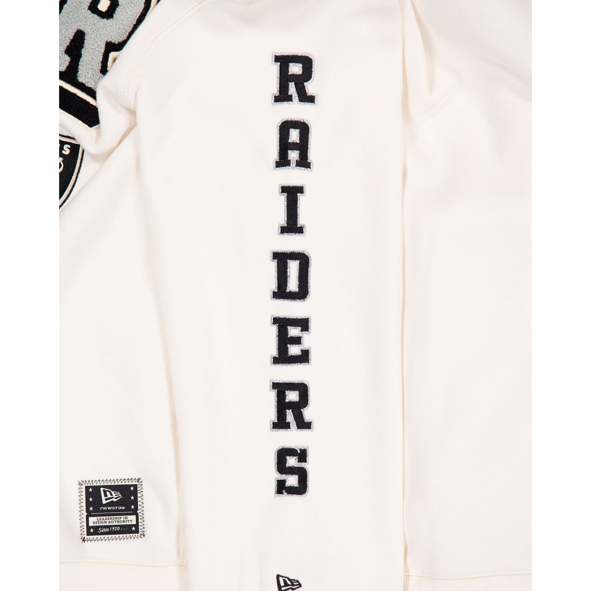 Las Vegas Raiders Women's Chrome White Varsity Crewneck