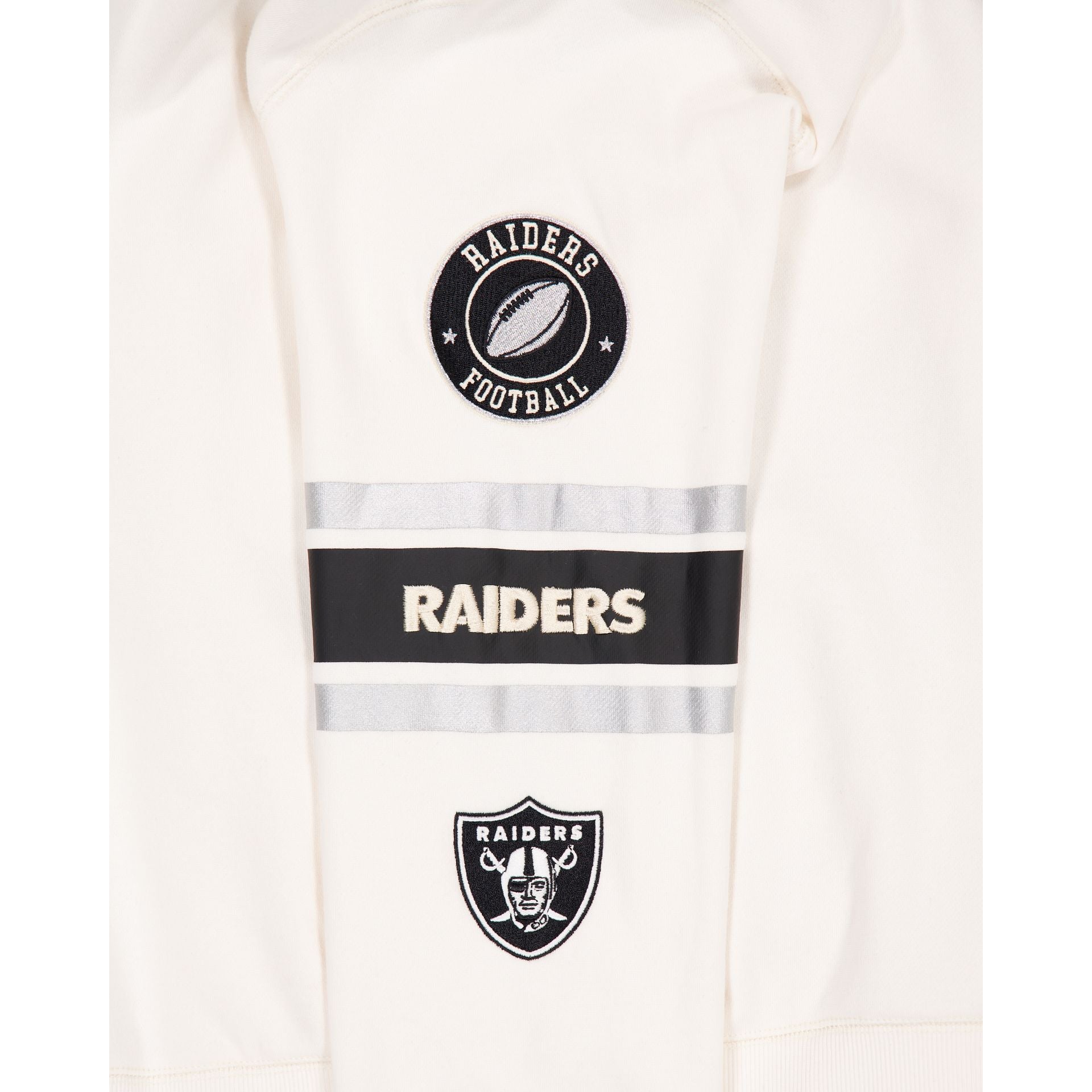 Las Vegas Raiders Women's Chrome White Varsity Crewneck