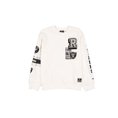 Las Vegas Raiders Women's Chrome White Varsity Crewneck