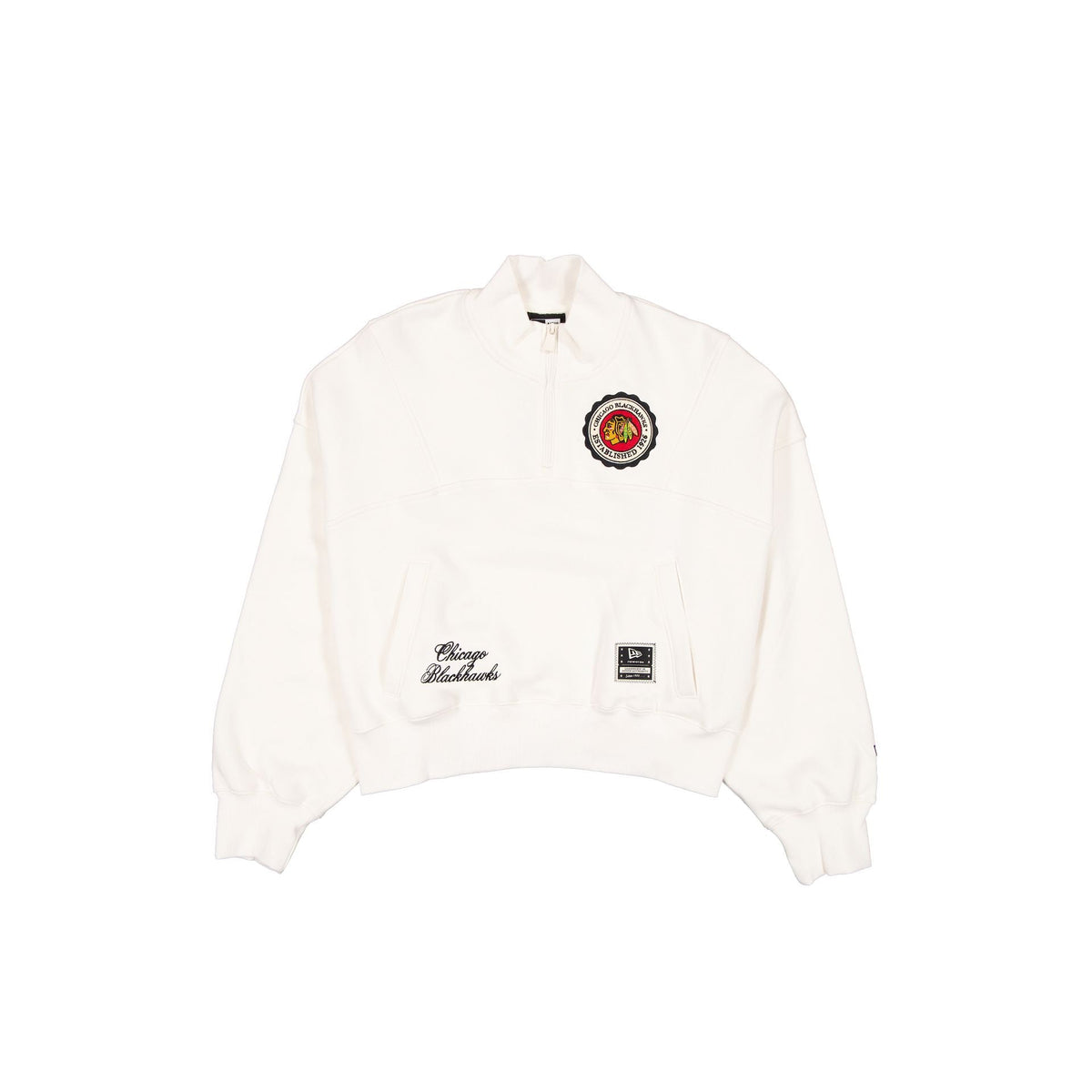 Chicago Blackhawks Women's Chrome White Quarter Zip
