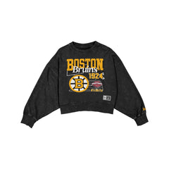 Boston Bruins Women's Throwback Cropped Washed Crewneck