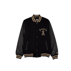 Los Angeles Angels Gothic Lettering Black Wool Varsity Jacket